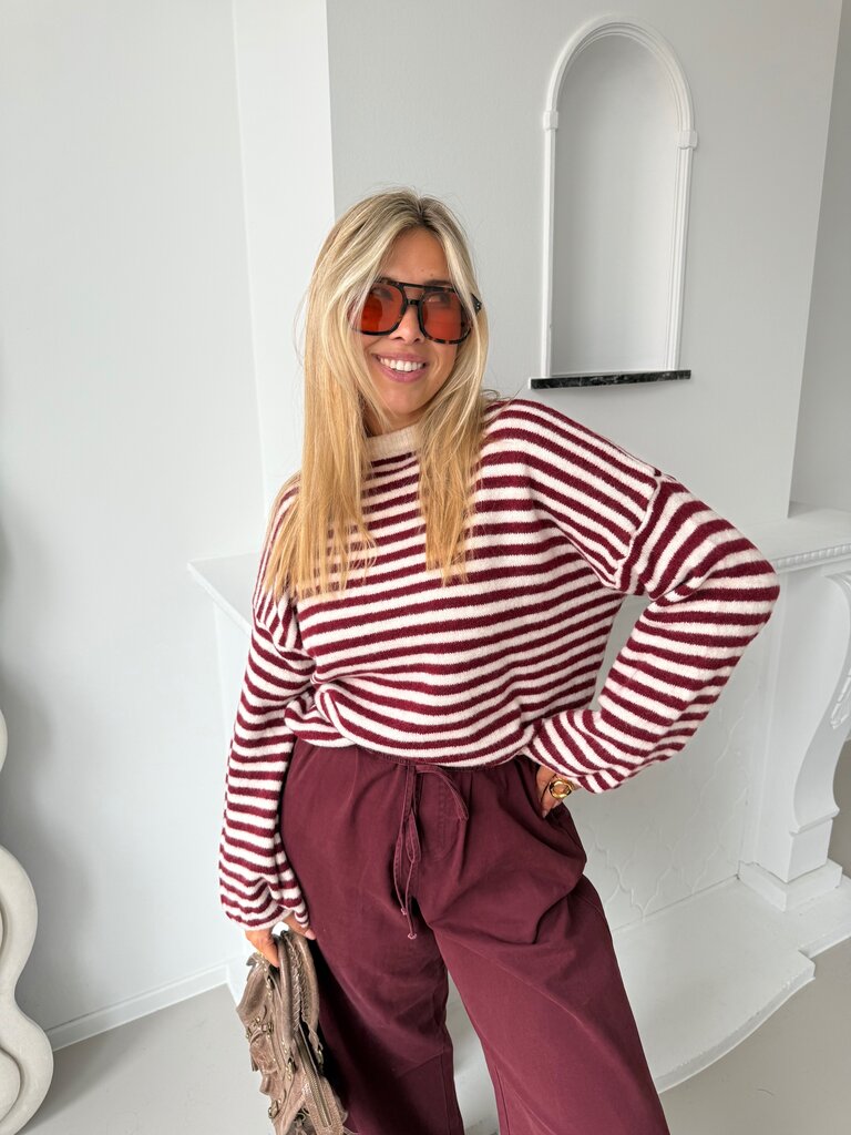 Ibe knit ecru/bordeaux