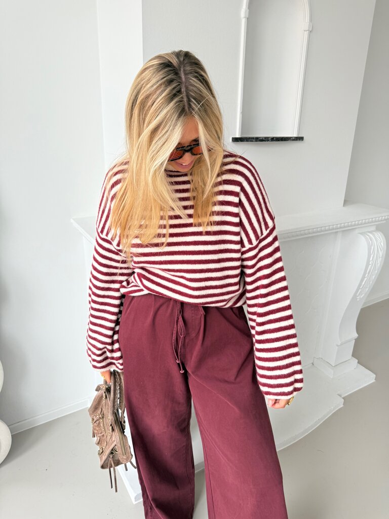 Ibe knit ecru/bordeaux