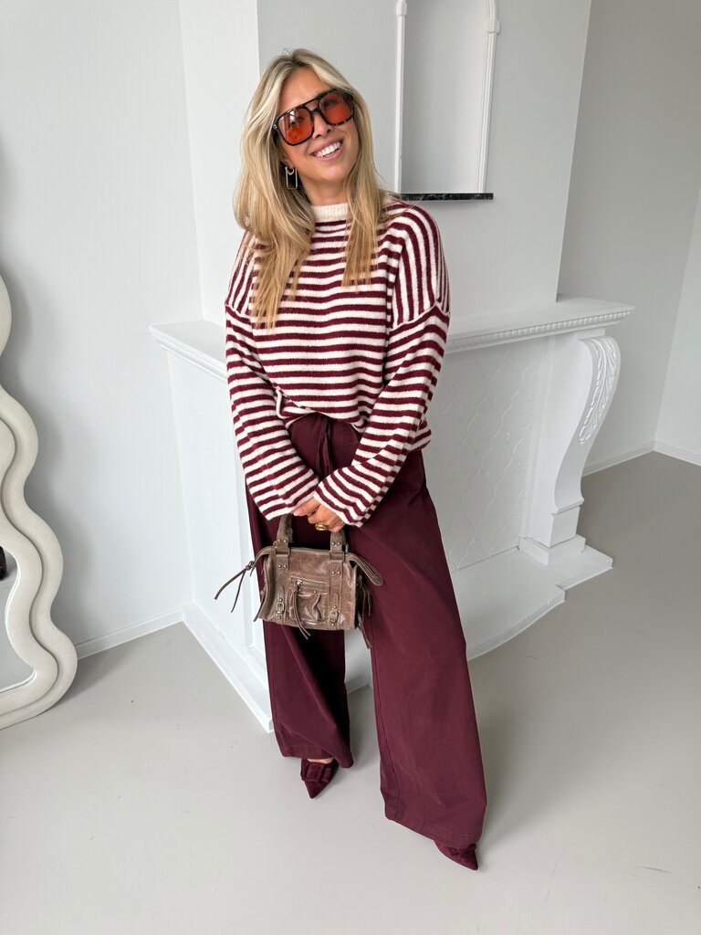 Ibe knit ecru/bordeaux