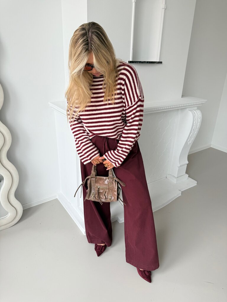 Ibe knit ecru/bordeaux