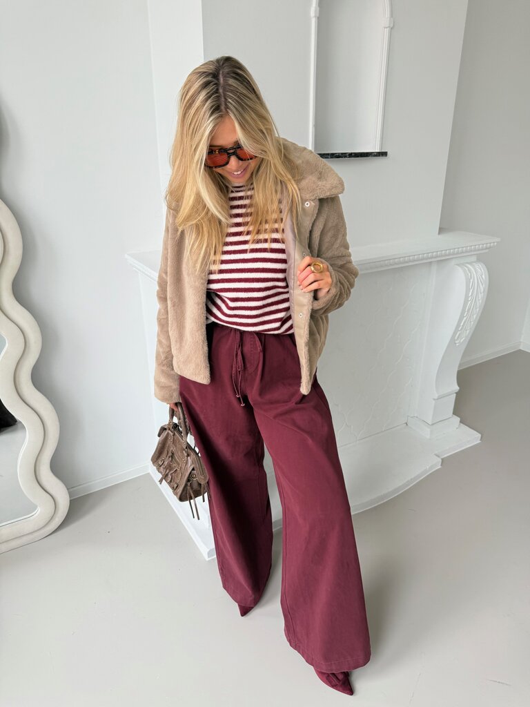 Ibe knit ecru/bordeaux