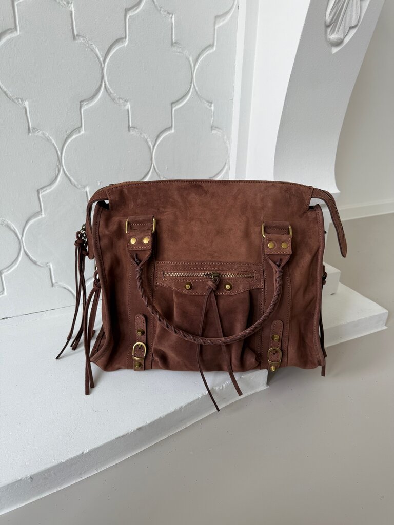 Cleo bag suede large light brown