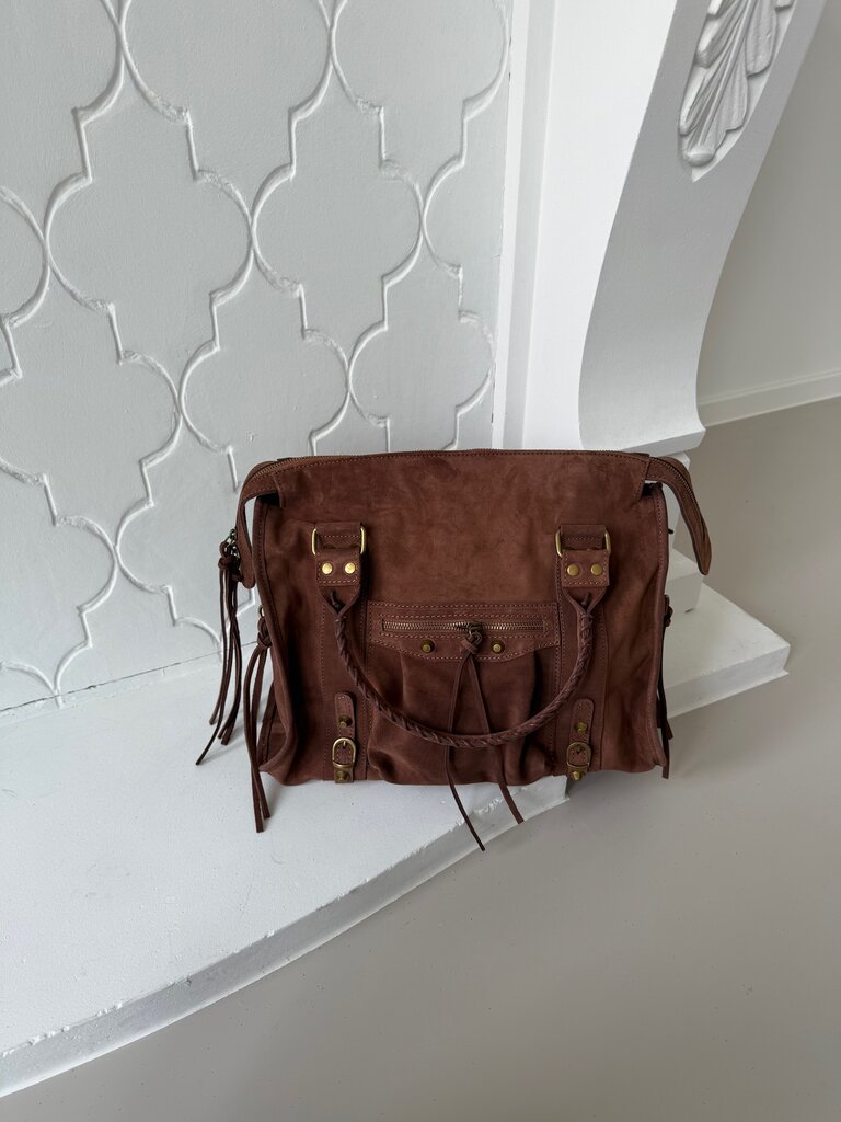 Cleo bag suede large light brown