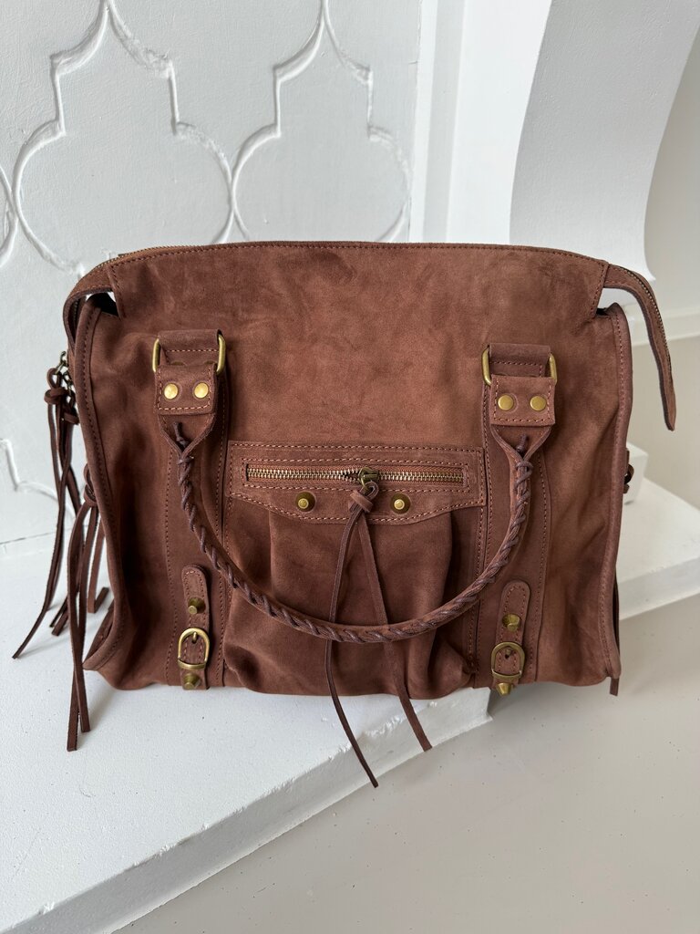 Cleo bag suede large light brown