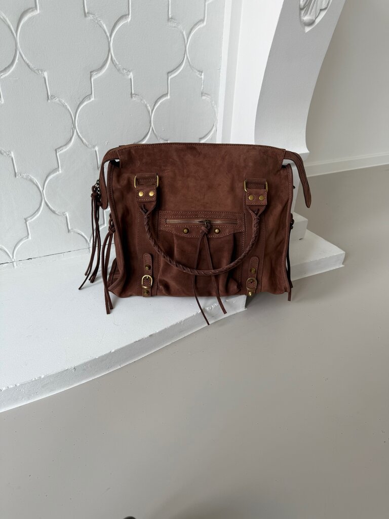Cleo bag suede large light brown