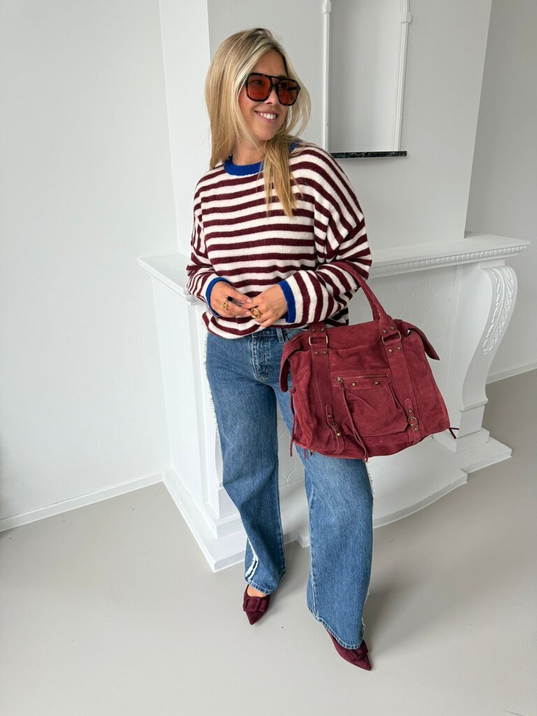 Lizzo sweat bordeaux/ecru