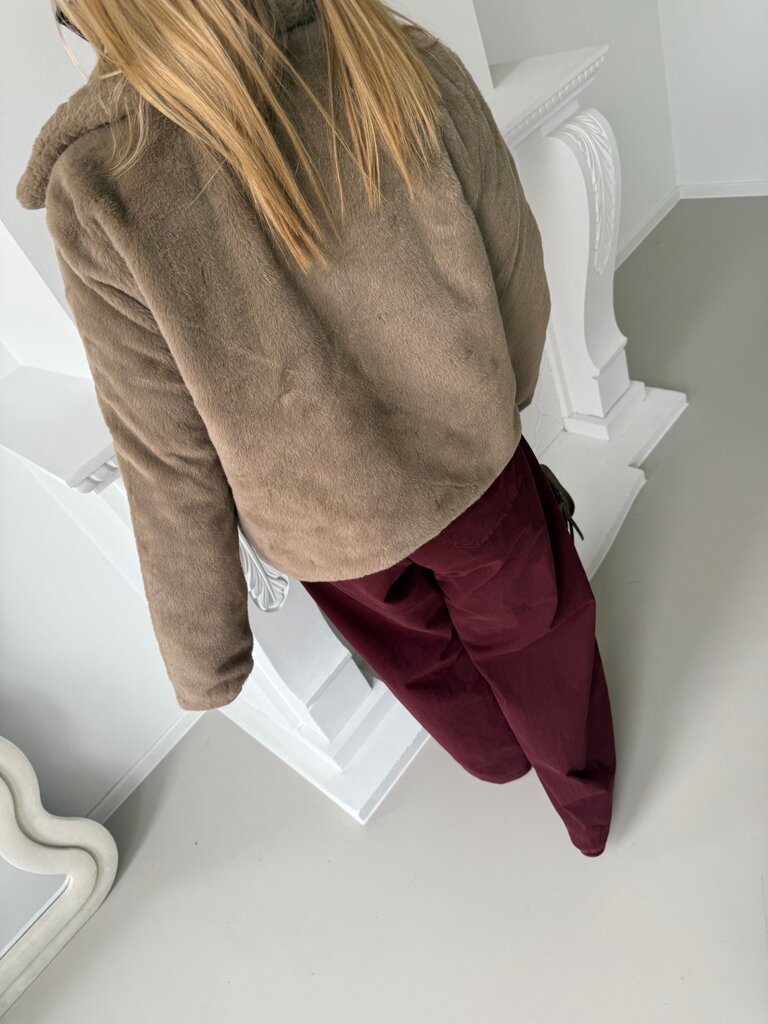 Macy faux fur jacket taupe