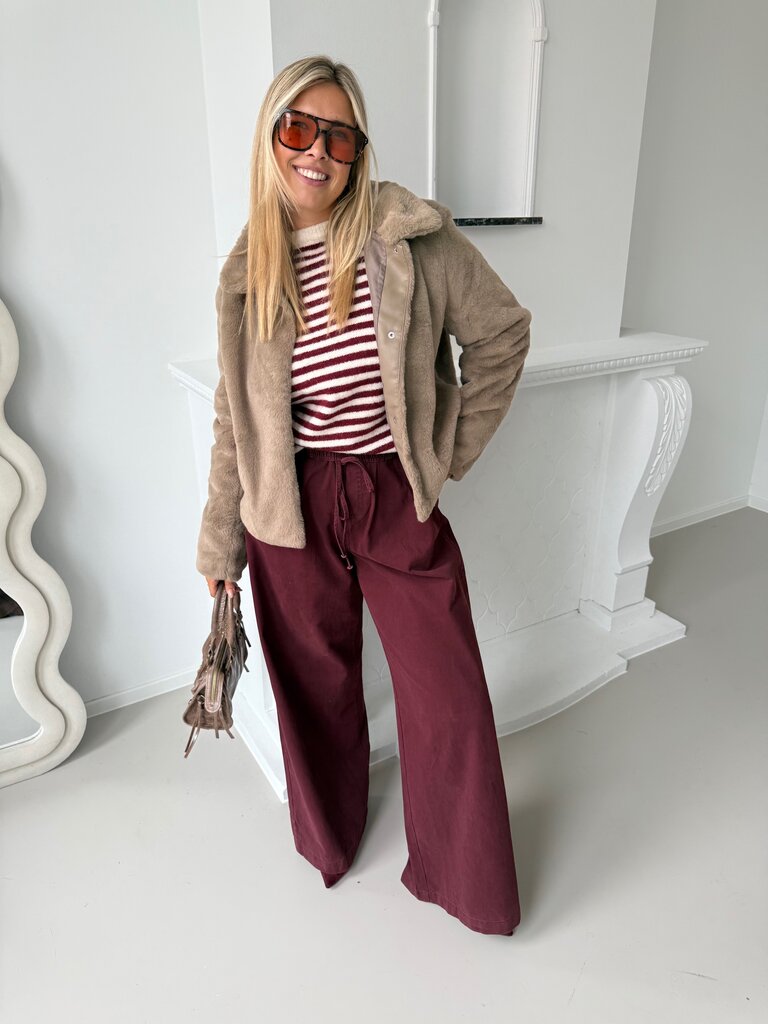 Macy faux fur jacket taupe