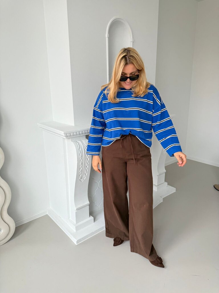 Lilou striped sweat cobalt