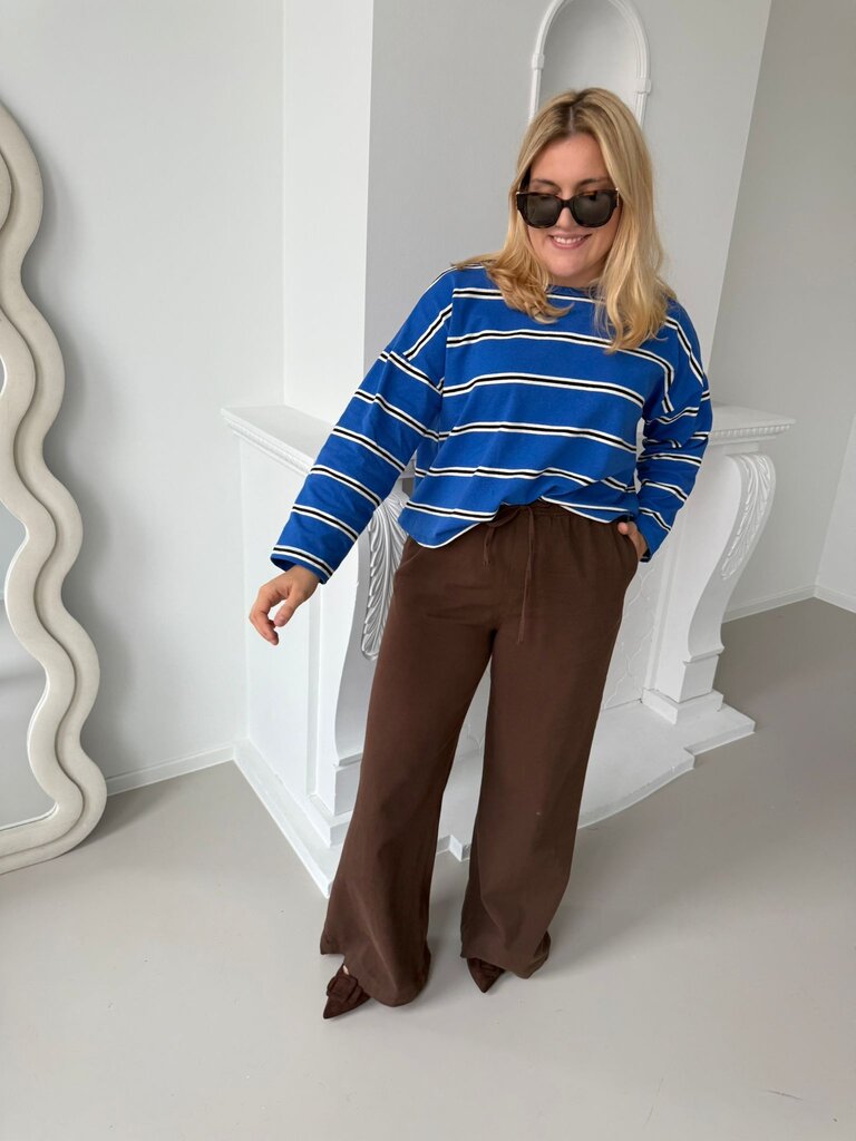 Lilou striped sweat cobalt