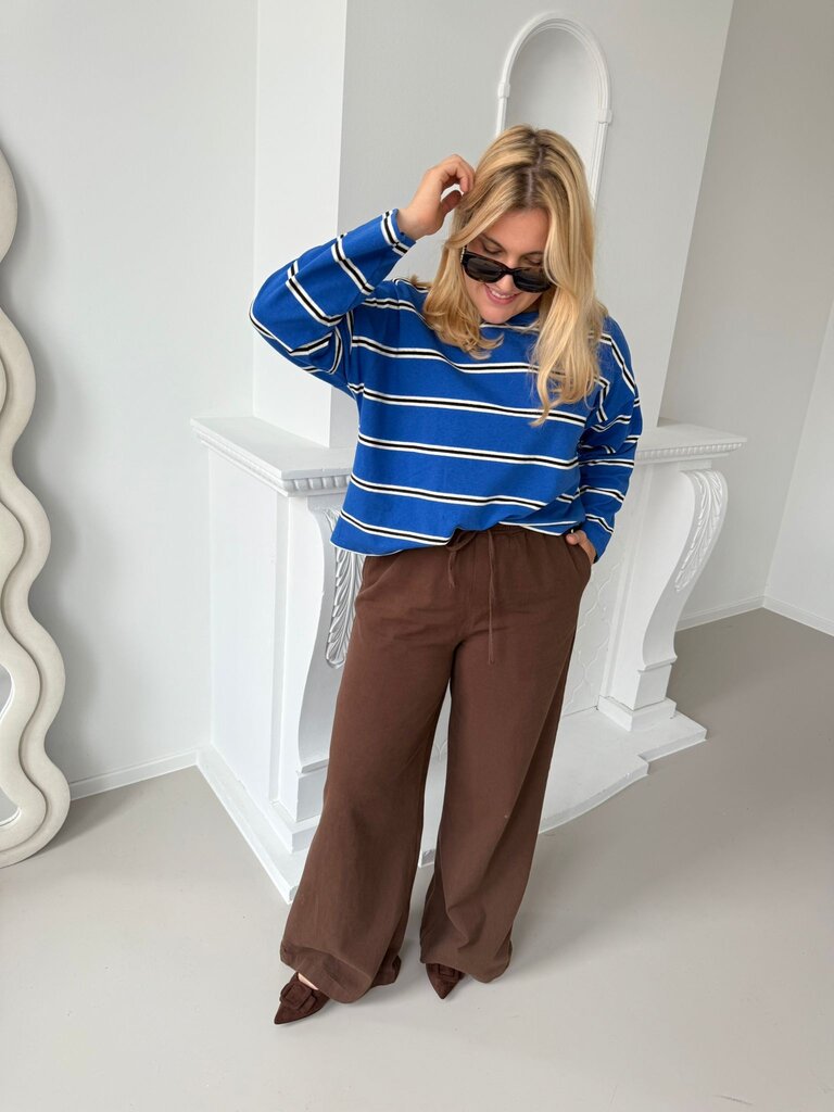 Lilou striped sweat cobalt
