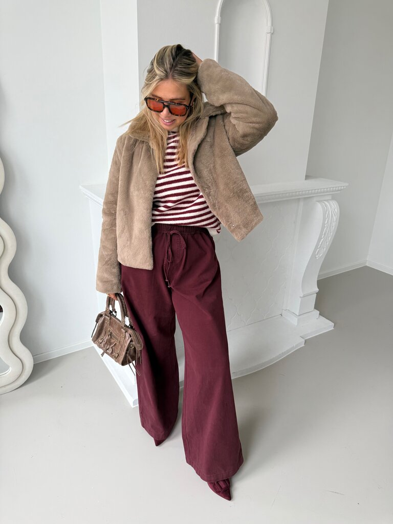 Macy faux fur jacket taupe