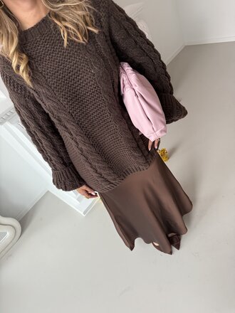 Nora oversized knit brown