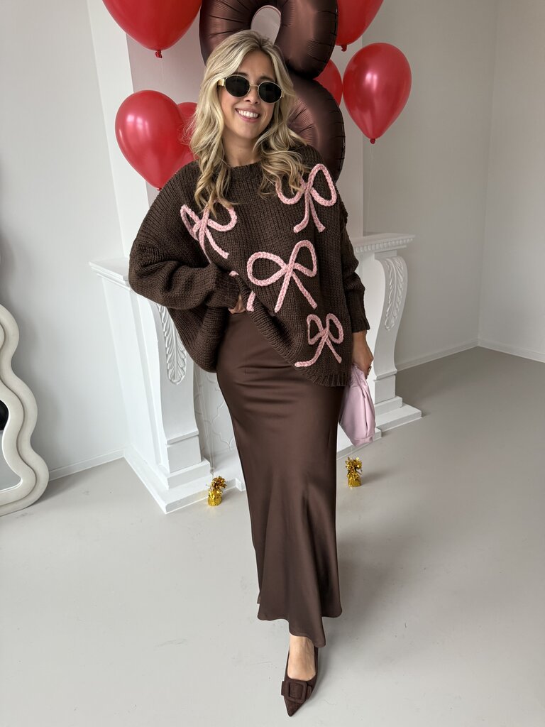 bow knit brown