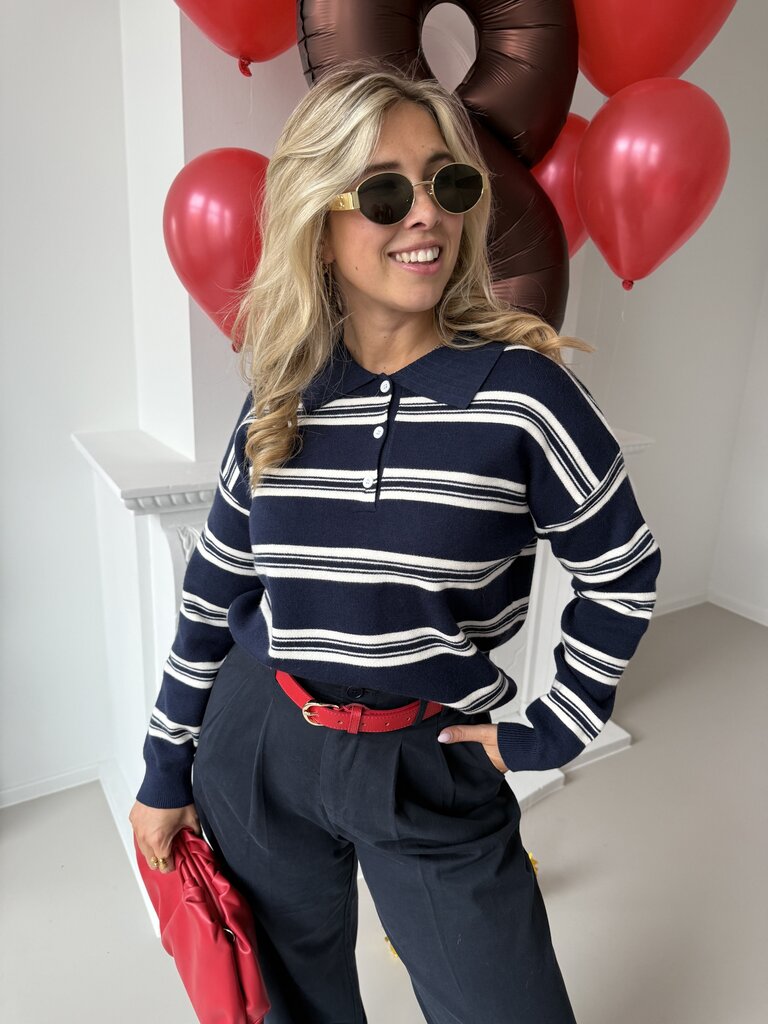 Cleo polo knit blue
