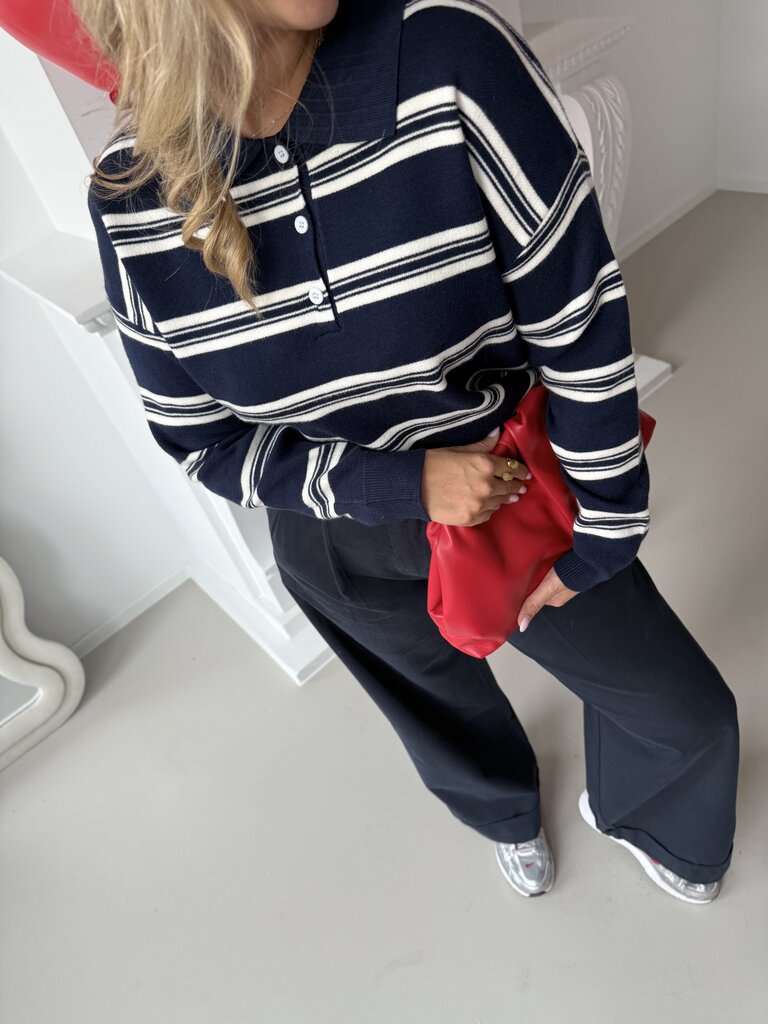 Cleo polo knit blue