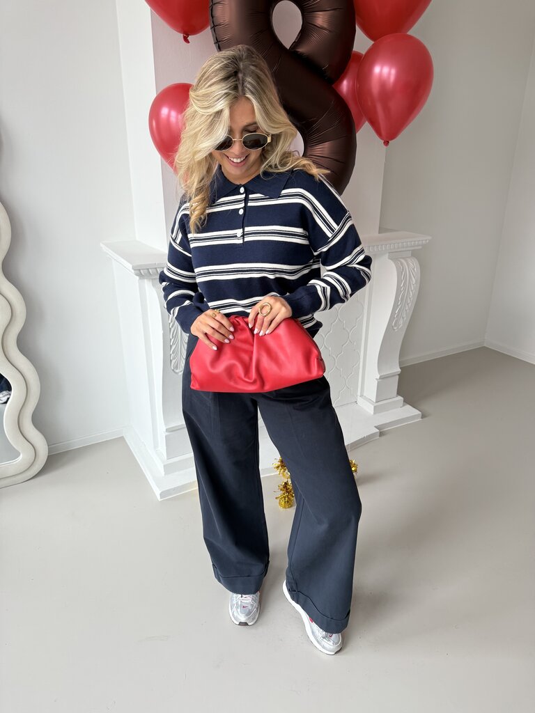 Cleo polo knit blue