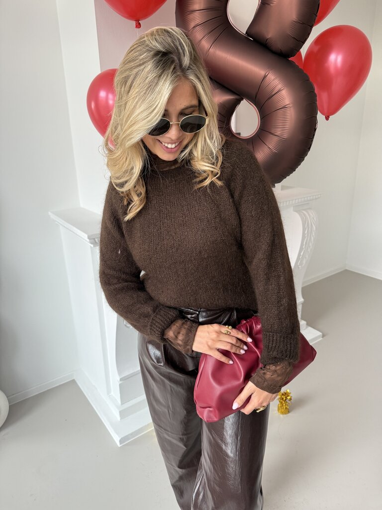 Anne lace top brown