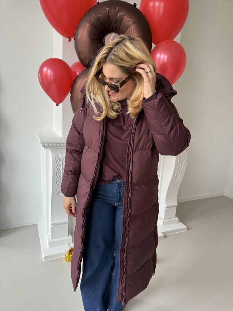 Bonnie puffer coat burgundy