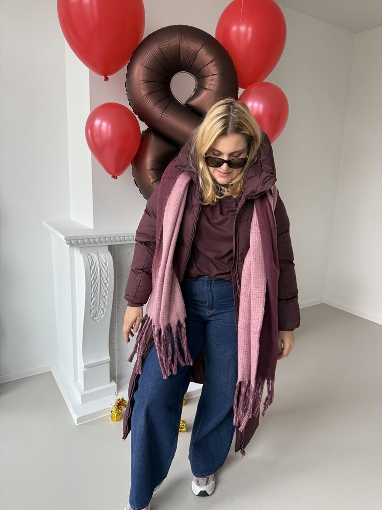 Maro scarf bordeaux/pink