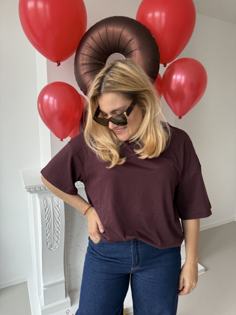 Mila oversized t-shirt burgundy