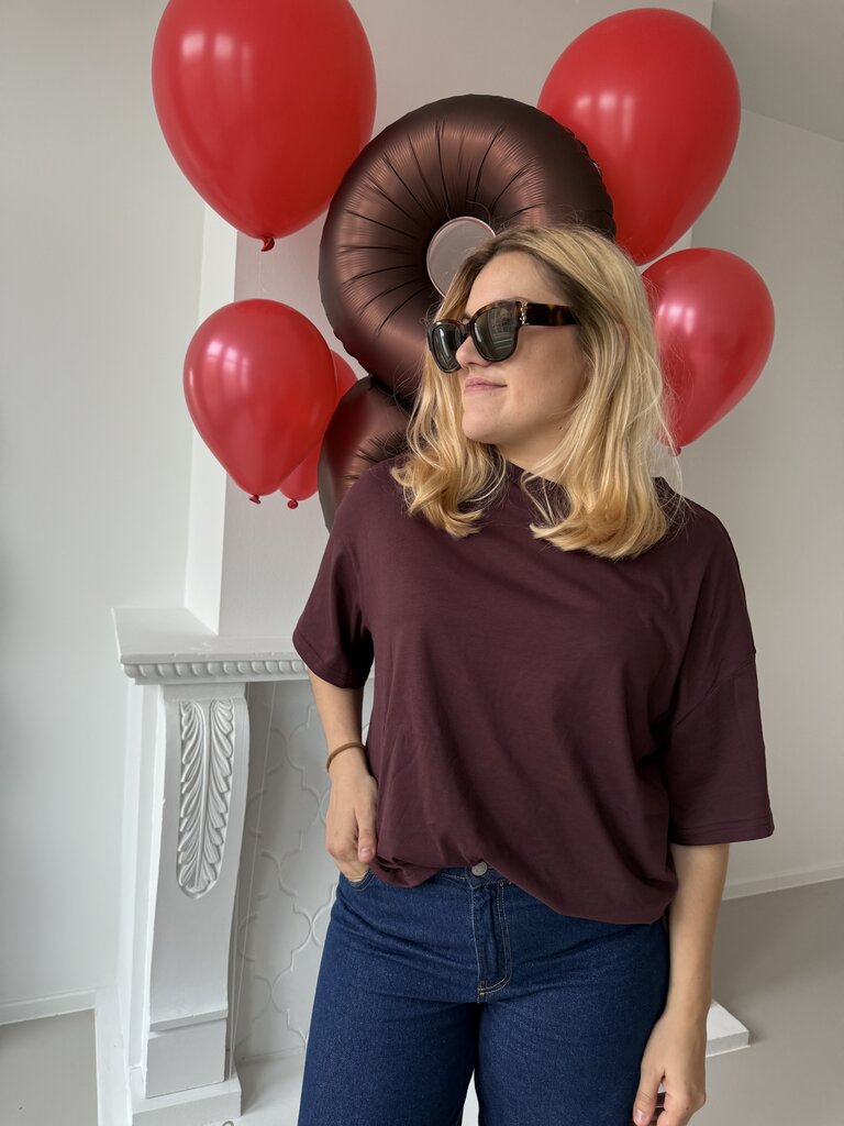 Mila oversized t-shirt burgundy