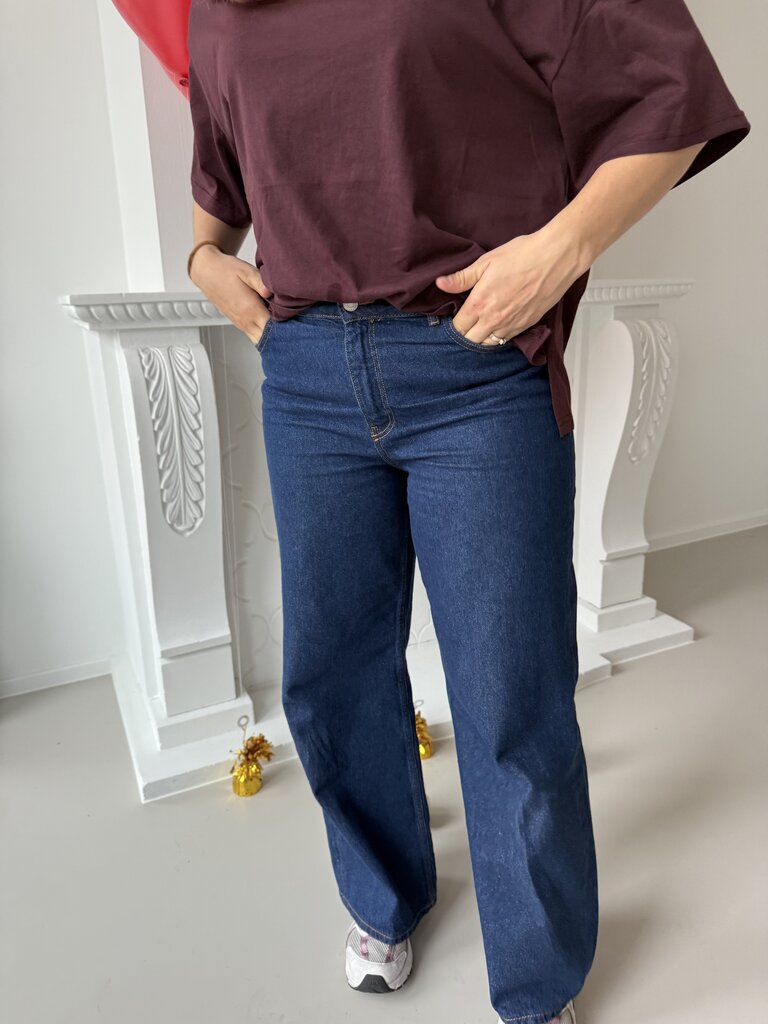 Tokyo wide dark blue jeans