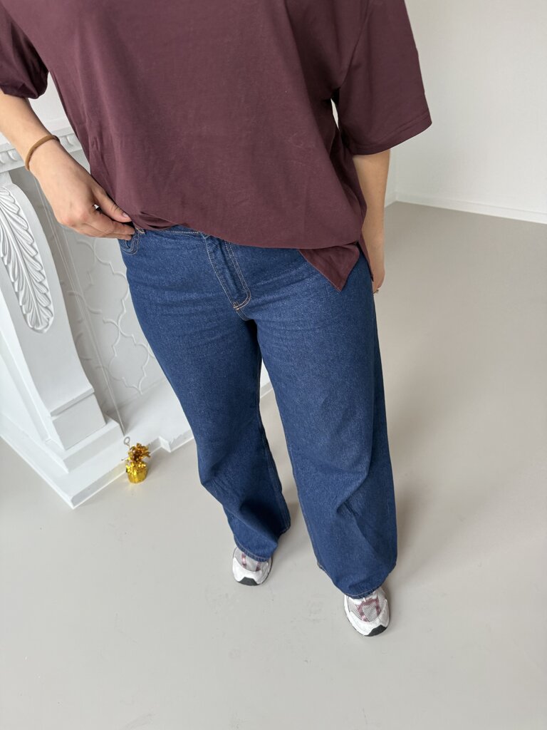 Tokyo wide dark blue jeans