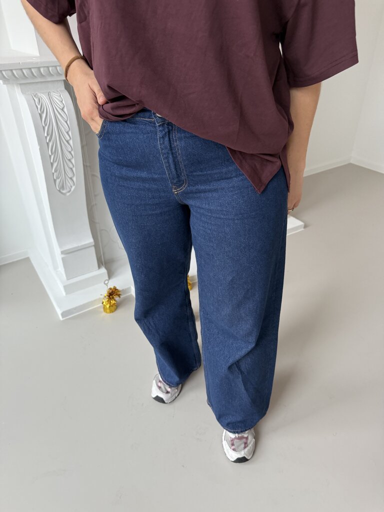Tokyo wide dark blue jeans