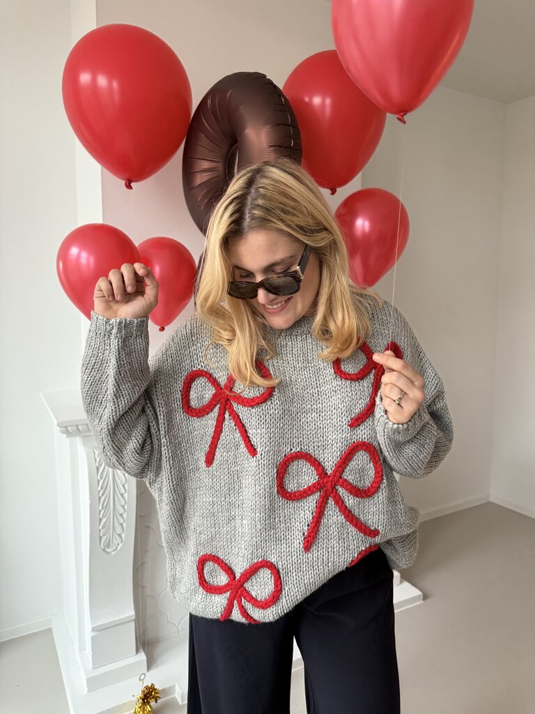 Bow knit grey
