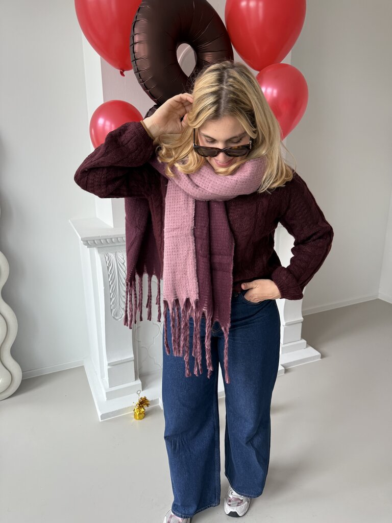 Silja cable sweater bordeaux