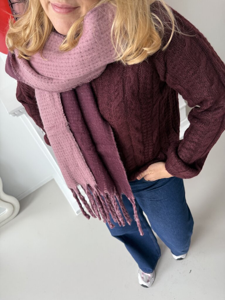 Silja cable sweater bordeaux