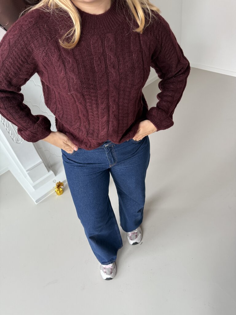 Silja cable sweater bordeaux