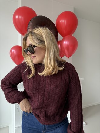 Silja cable sweater bordeaux