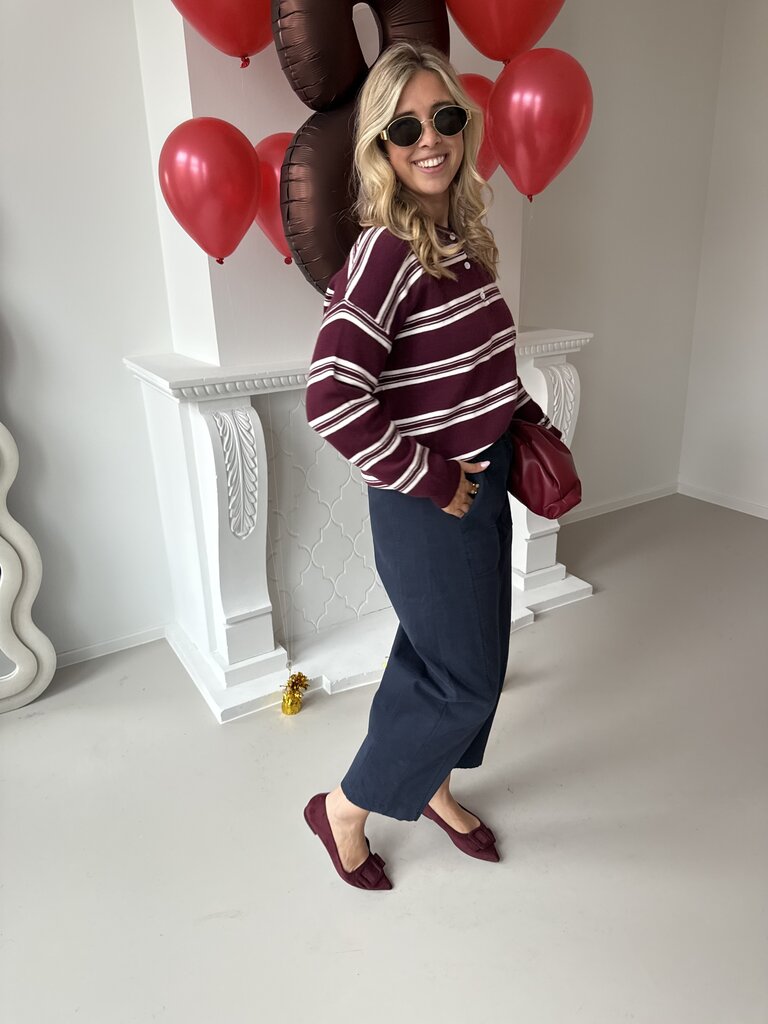 Cleo polo knit burgundy