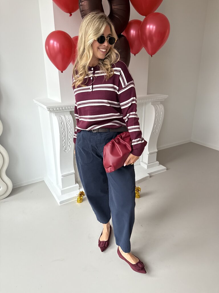 Cleo polo knit burgundy