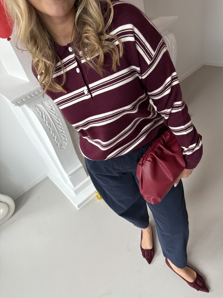 Cleo polo knit burgundy