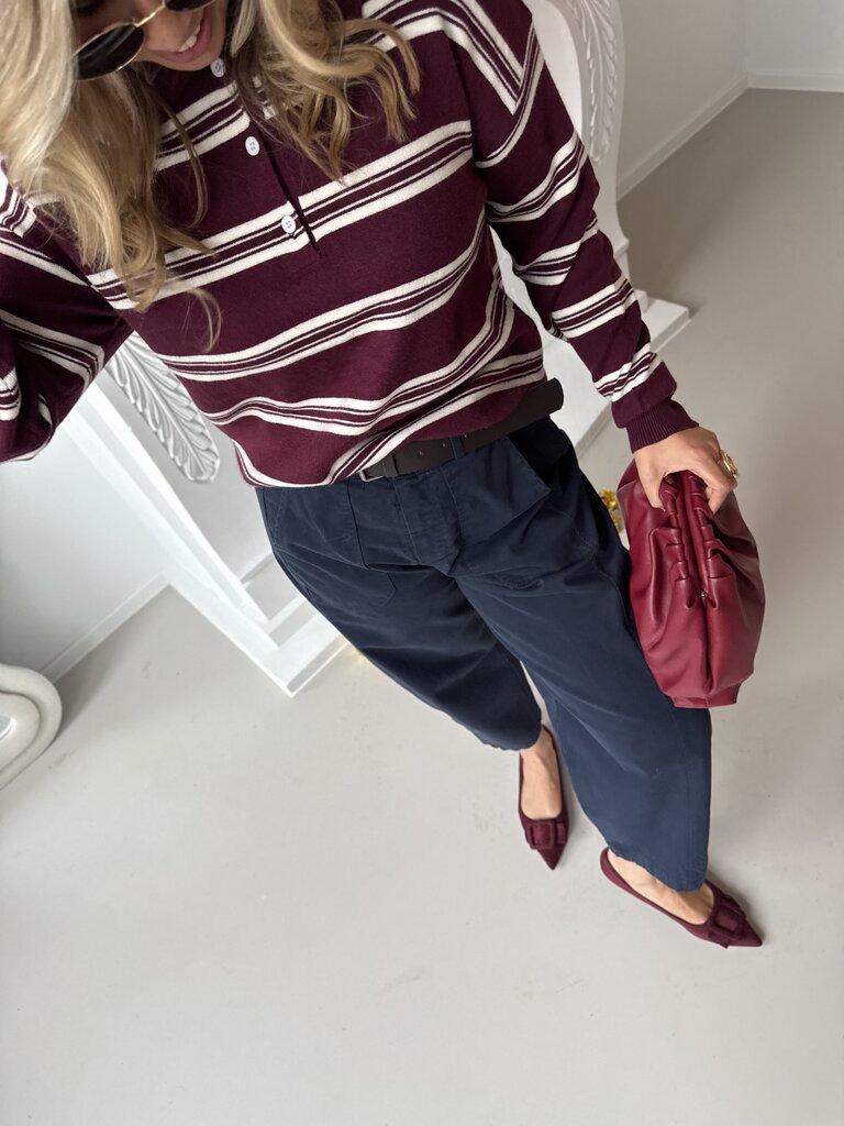 Cleo polo knit burgundy