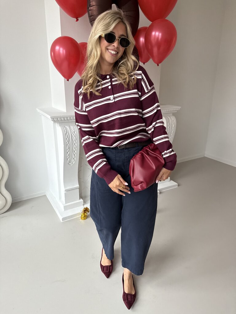 Cleo polo knit burgundy