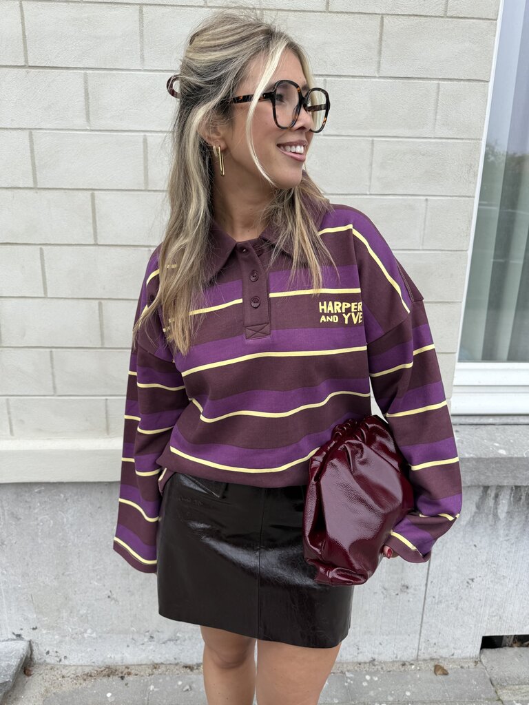 Pollie polo brown/purple/yellow