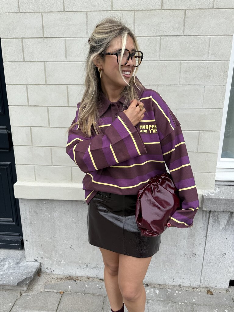 Pollie polo brown/purple/yellow