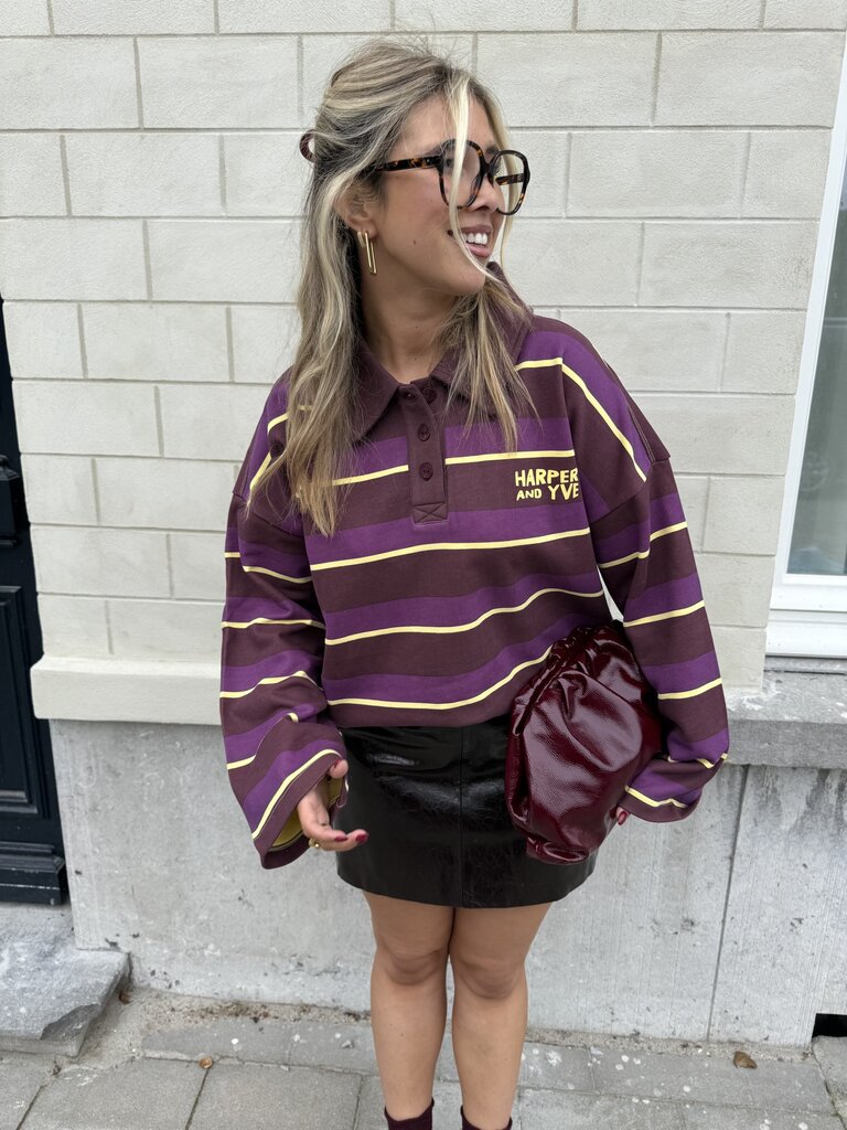 Pollie polo brown/purple/yellow