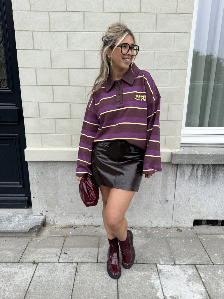 Pollie polo brown/purple/yellow