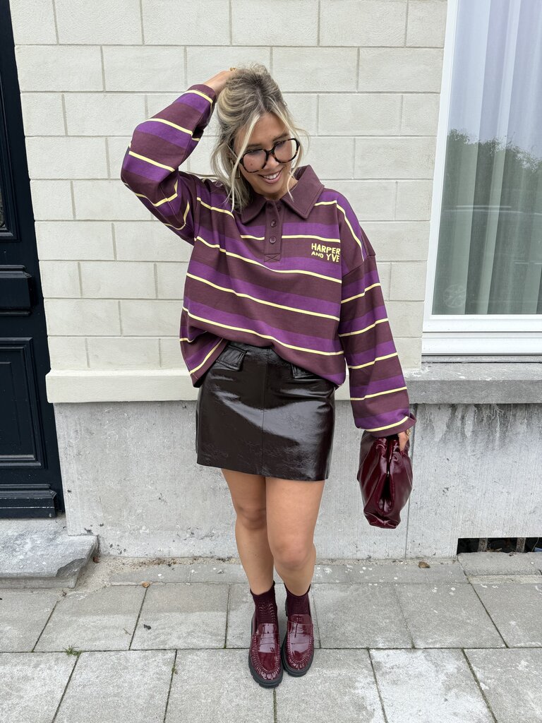 Pollie polo brown/purple/yellow