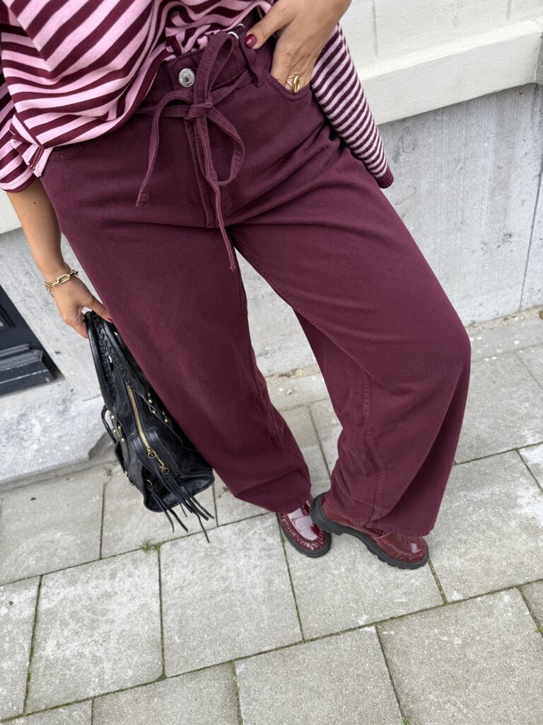 Gianna belt pants bordeaux