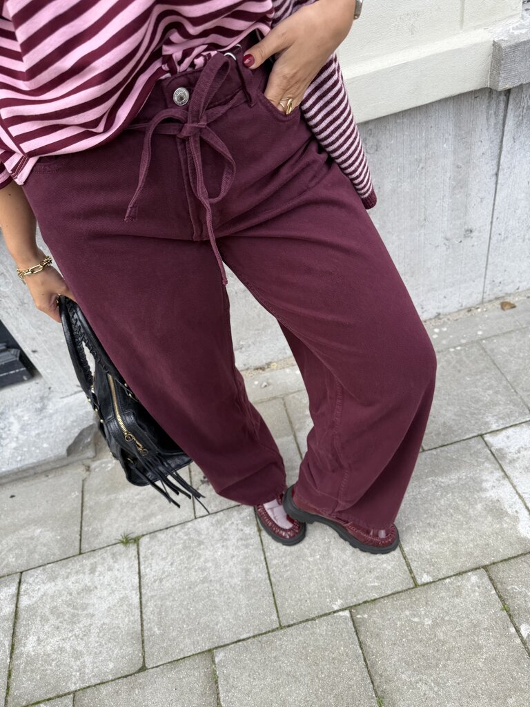 Gianna belt pants bordeaux