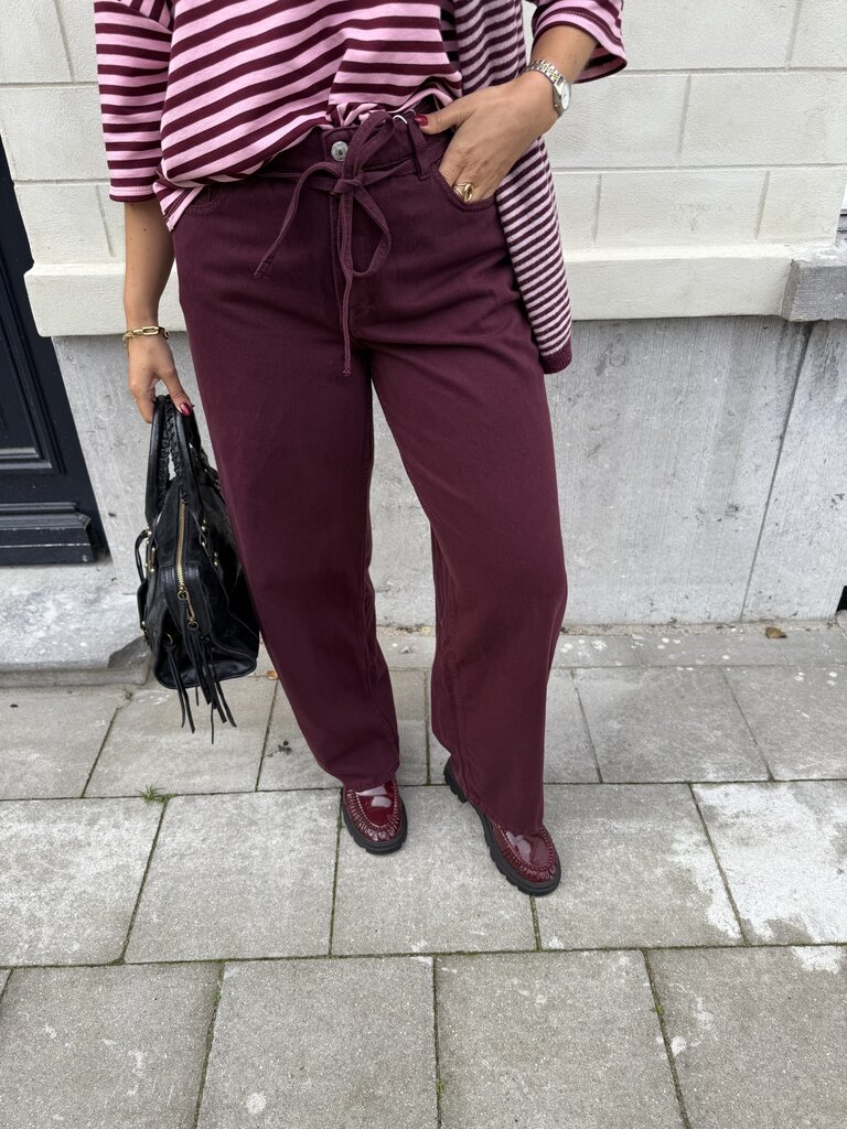 Gianna belt pants bordeaux
