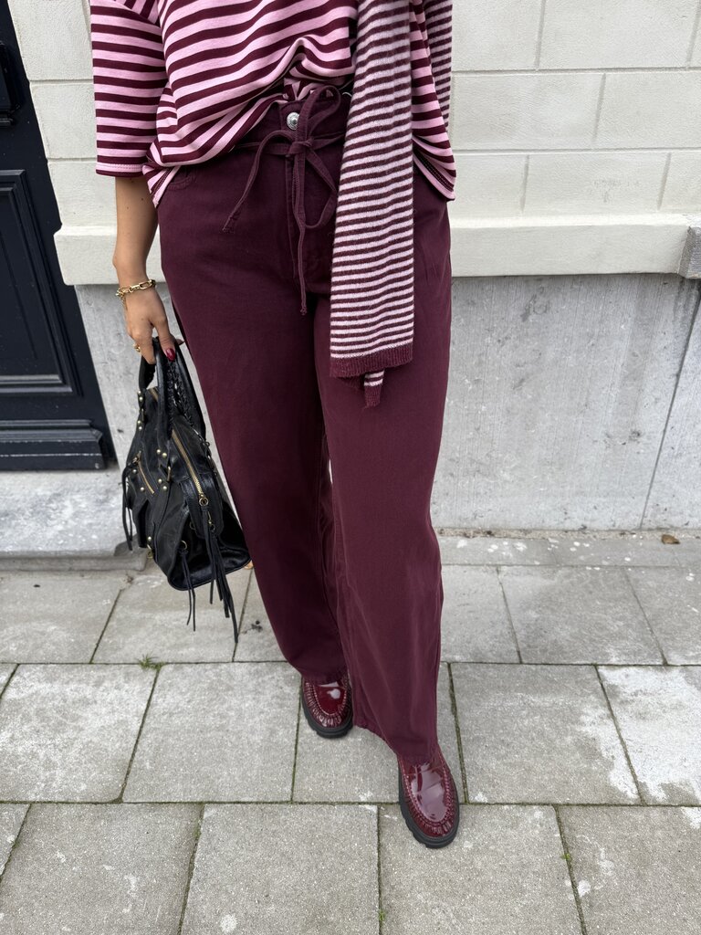 Gianna belt pants bordeaux