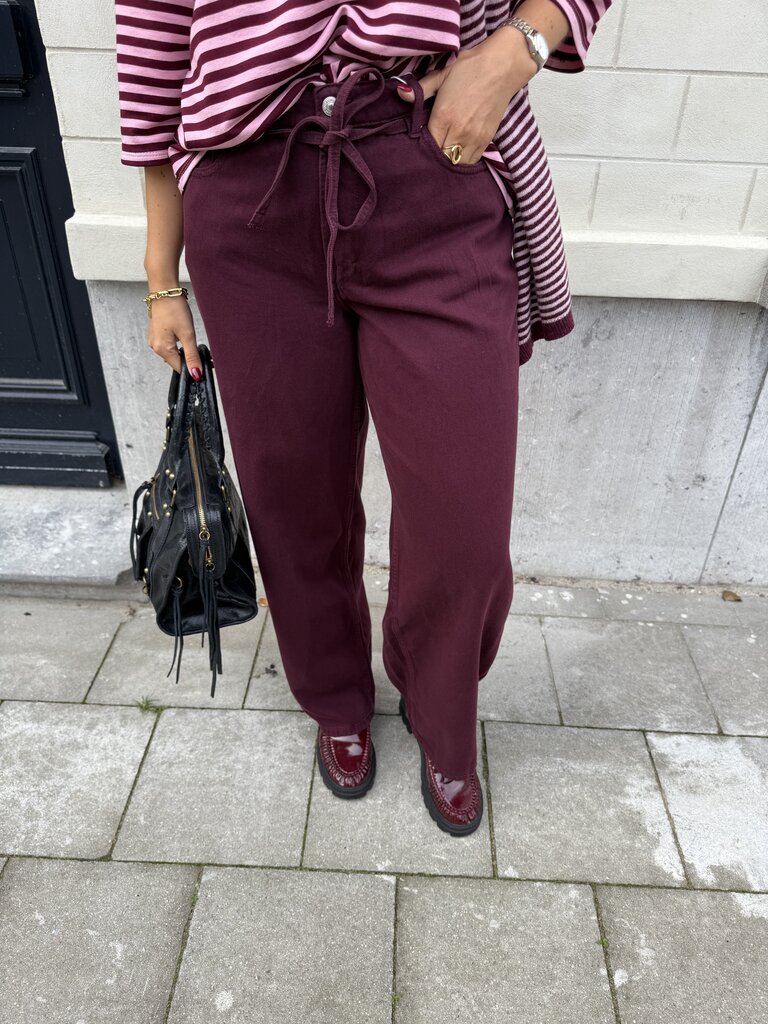 Gianna belt pants bordeaux