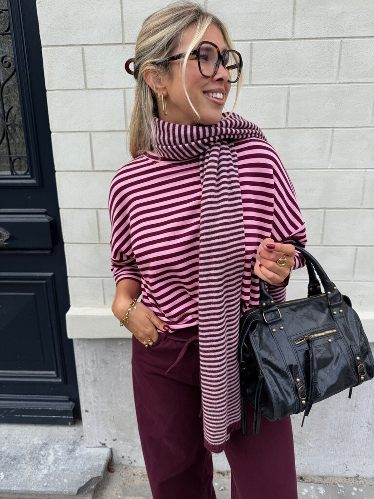Margot striped t-shirt burgundy/pink